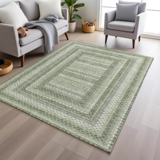 Piper Looms Chantille Geometric ACN2011 Aloe Machine Washable Area Rug Lifestyle Image Feature