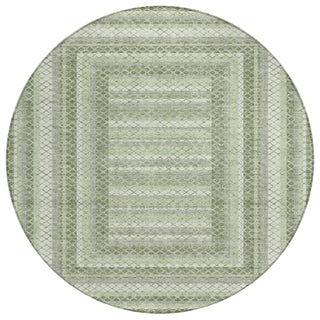 Piper Looms Chantille Geometric ACN2011 Aloe Machine Washable Area Rug Round Main Image