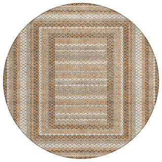Piper Looms Chantille Geometric ACN2011 Chocolate Machine Washable Area Rug Round Main Image