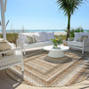 Piper Looms Chantille Geometric ACN2011 Chocolate Machine Washable Area Rug Round Outdoor Lifestyle Image Feature