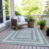 Piper Looms Chantille Geometric ACN2011 Denim Machine Washable Area Rug Outdoor Lifestyle Image Feature