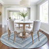 Piper Looms Chantille Geometric ACN2011 Denim Machine Washable Area Rug Round Lifestyle Image Feature