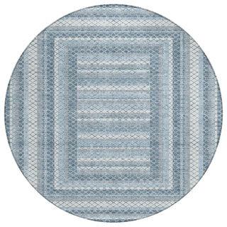 Piper Looms Chantille Geometric ACN2011 Denim Machine Washable Area Rug Round Main Image