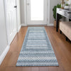 Piper Looms Chantille Geometric ACN2011 Denim Machine Washable Area Rug Runner Lifestyle Image Feature