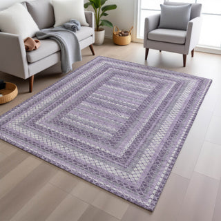 Piper Looms Chantille Geometric ACN2011 Lavender Machine Washable Area Rug Lifestyle Image Feature