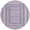 Piper Looms Chantille Geometric ACN2011 Lavender Machine Washable Area Rug Round Main Image