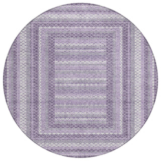 Piper Looms Chantille Geometric ACN2011 Lavender Machine Washable Area Rug Round Main Image