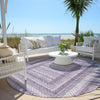 Piper Looms Chantille Geometric ACN2011 Lavender Machine Washable Area Rug Round Outdoor Lifestyle Image Feature
