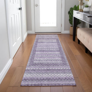 Piper Looms Chantille Geometric ACN2011 Lavender Machine Washable Area Rug Runner Lifestyle Image Feature