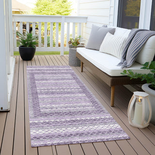 Piper Looms Chantille Geometric ACN2011 Lavender Machine Washable Area Rug Runner Outdoor Lifestyle Image Feature