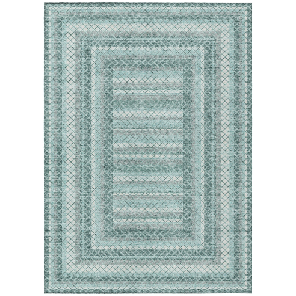 Piper Looms Chantille Geometric ACN2011 Teal Machine Washable Area Rug main image