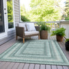 Piper Looms Chantille Geometric ACN2011 Teal Machine Washable Area Rug Outdoor Lifestyle Image Feature