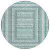 Piper Looms Chantille Geometric ACN2011 Teal Machine Washable Area Rug Round Main Image
