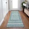 Piper Looms Chantille Geometric ACN2011 Teal Machine Washable Area Rug Runner Lifestyle Image Feature