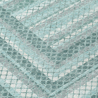Piper Looms Chantille Geometric ACN2011 Teal Machine Washable Area Rug Swatch Image