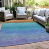 Piper Looms Chantille Ombre ACN2012 Aqua Machine Washable Area Rug Outdoor Lifestyle Image Feature
