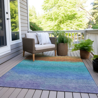 Piper Looms Chantille Ombre ACN2012 Aqua Machine Washable Area Rug Outdoor Lifestyle Image Feature