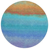 Piper Looms Chantille Ombre ACN2012 Aqua Machine Washable Area Rug Round Main Image