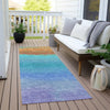 Piper Looms Chantille Ombre ACN2012 Aqua Machine Washable Area Rug Runner Outdoor Lifestyle Image Feature