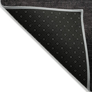 Piper Looms Chantille Ombre ACN2012 Black Machine Washable Area Rug Backing Image