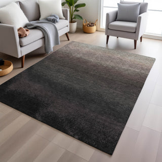 Piper Looms Chantille Ombre ACN2012 Black Machine Washable Area Rug Lifestyle Image Feature