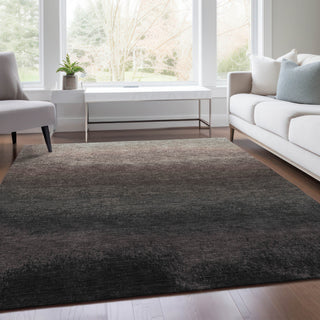Piper Looms Chantille Ombre ACN2012 Black Machine Washable Area Rug Lifestyle Image Feature