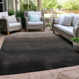 Piper Looms Chantille Ombre ACN2012 Black Machine Washable Area Rug Outdoor Lifestyle Image Feature