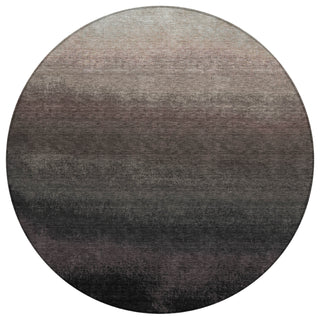 Piper Looms Chantille Ombre ACN2012 Black Machine Washable Area Rug Round Main Image