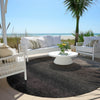 Piper Looms Chantille Ombre ACN2012 Black Machine Washable Area Rug Round Outdoor Lifestyle Image Feature
