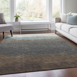 Piper Looms Chantille Ombre ACN2012 Brown Machine Washable Area Rug Lifestyle Image Feature