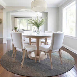 Piper Looms Chantille Ombre ACN2012 Brown Machine Washable Area Rug Round Lifestyle Image Feature