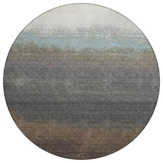 Piper Looms Chantille Ombre ACN2012 Brown Machine Washable Area Rug Round Main Image