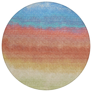 Piper Looms Chantille Ombre ACN2012 Coral Machine Washable Area Rug Round Main Image