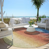 Piper Looms Chantille Ombre ACN2012 Coral Machine Washable Area Rug Round Outdoor Lifestyle Image Feature