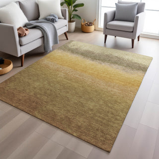 Piper Looms Chantille Ombre ACN2012 Gold Machine Washable Area Rug Lifestyle Image Feature