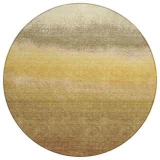 Piper Looms Chantille Ombre ACN2012 Gold Machine Washable Area Rug Round Main Image