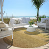 Piper Looms Chantille Ombre ACN2012 Gold Machine Washable Area Rug Round Outdoor Lifestyle Image Feature