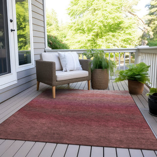 Piper Looms Chantille Ombre ACN2012 Red Machine Washable Area Rug Outdoor Lifestyle Image Feature