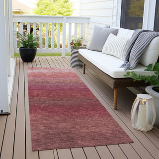 Piper Looms Chantille Ombre ACN2012 Red Machine Washable Area Rug Runner Outdoor Lifestyle Image Feature