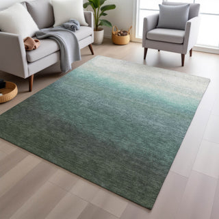 Piper Looms Chantille Ombre ACN2012 Seafoam Machine Washable Area Rug Lifestyle Image Feature