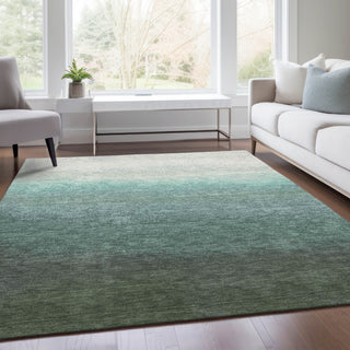 Piper Looms Chantille Ombre ACN2012 Seafoam Machine Washable Area Rug Lifestyle Image Feature
