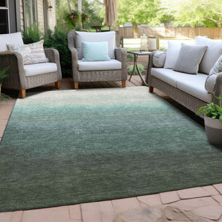 Piper Looms Chantille Ombre ACN2012 Seafoam Machine Washable Area Rug Outdoor Lifestyle Image Feature