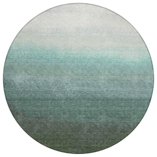 Piper Looms Chantille Ombre ACN2012 Seafoam Machine Washable Area Rug Round Main Image