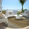 Piper Looms Chantille Ombre ACN2012 Taupe Machine Washable Area Rug Round Outdoor Lifestyle Image Feature