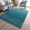 Piper Looms Chantille Ombre ACN2012 Teal Machine Washable Area Rug Lifestyle Image Feature