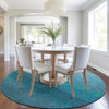 Piper Looms Chantille Ombre ACN2012 Teal Machine Washable Area Rug Round Lifestyle Image Feature