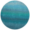 Piper Looms Chantille Ombre ACN2012 Teal Machine Washable Area Rug Round Main Image