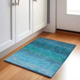 Piper Looms Chantille Ombre ACN2012 Teal Machine Washable Area Rug Scatter Lifestyle Image Feature