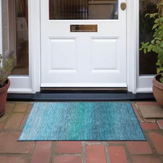 Piper Looms Chantille Ombre ACN2012 Teal Machine Washable Area Rug Scatter Outdoor Lifestyle Image Feature