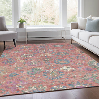 Piper Looms Chantille Global ACN2013 Coral Machine Washable Area Rug Lifestyle Image Feature